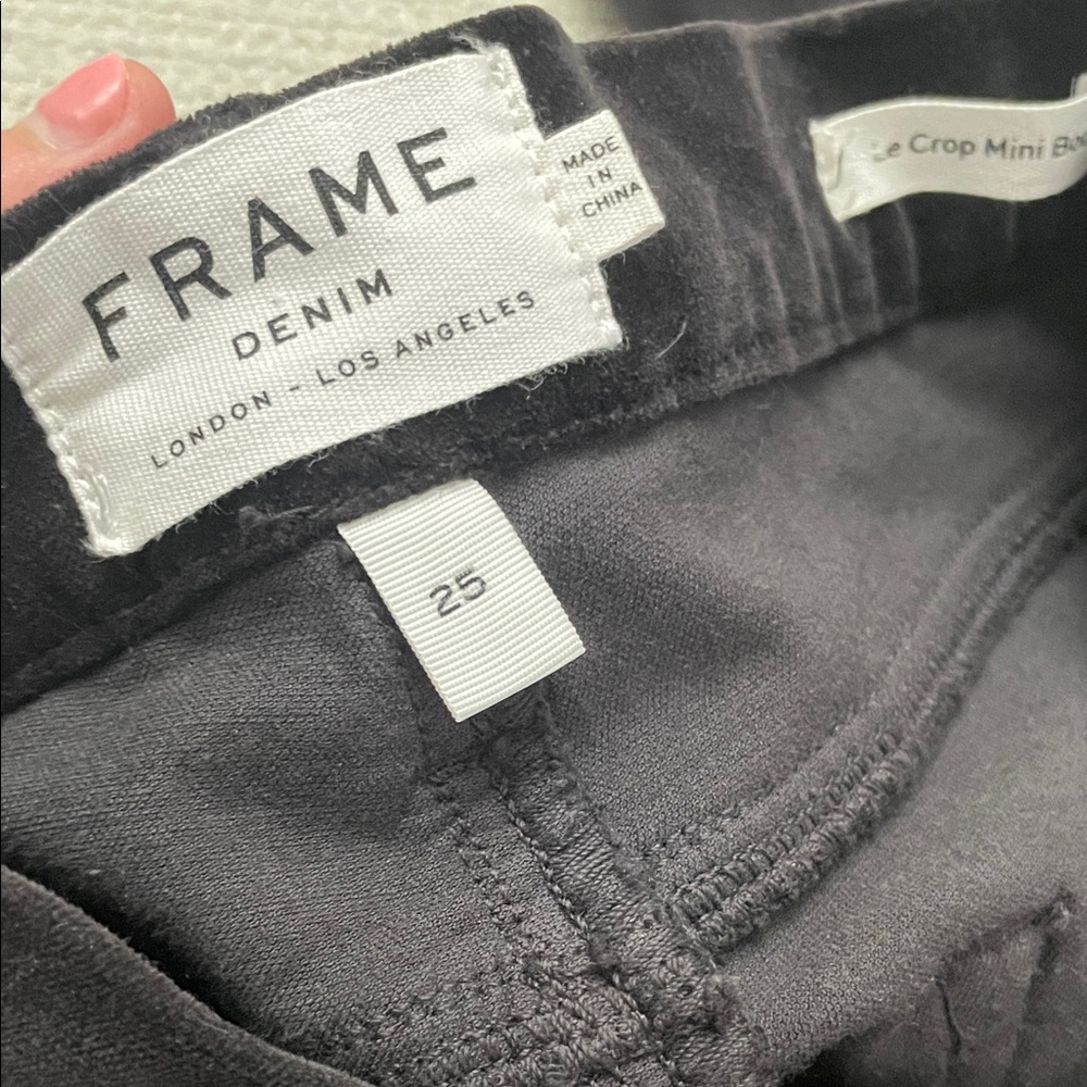 Frame Denim Le Crop Mini Boot Charcoal Velvet Pants - Picture 5 of 7
